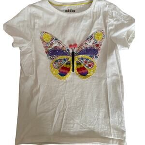 Mini Bodenwhite butterfly shirt size 7/8